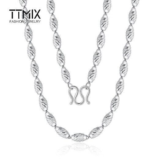 TTMIX men's platinum necklace olive beads pt950 temperament platinum necklace domineering boss chain 50cm weight 9.44g thick 2.4mm