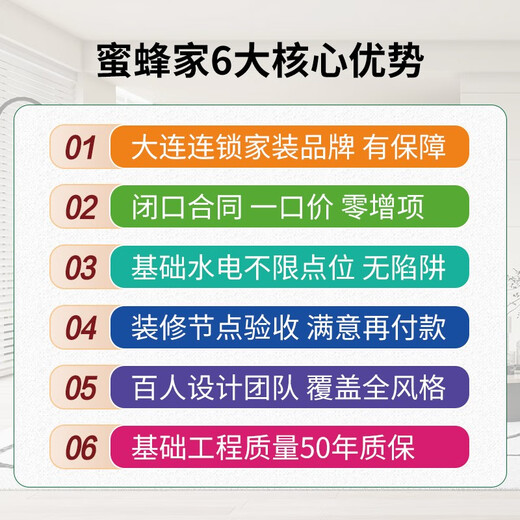 Bee Home Decoration Dalian Decoration Whole House Environmentally Friendly Decoration Design No Additions Kitchen Bathroom New and Old House Full Inclusive Partial Renovation