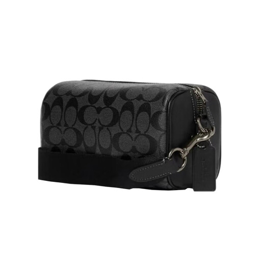 蔻驰（COACH）【元旦礼物】男包Canvas男士斜挎包单肩子母包送男友/老公 CJ674 黑色 QBO4G