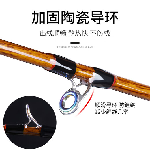 Yiying Raft Rod Set, Bridge Raft Rod, Raft Fishing Rod, Full Set of Cannon Rod, Long Rod, Super Hard Road Sub-rod, Tilted Mouth Rod, Fishing Line Components, Water Drop Wheel, 18 Shaft, Black and Red, P200, Left Hand Type, No Specifications