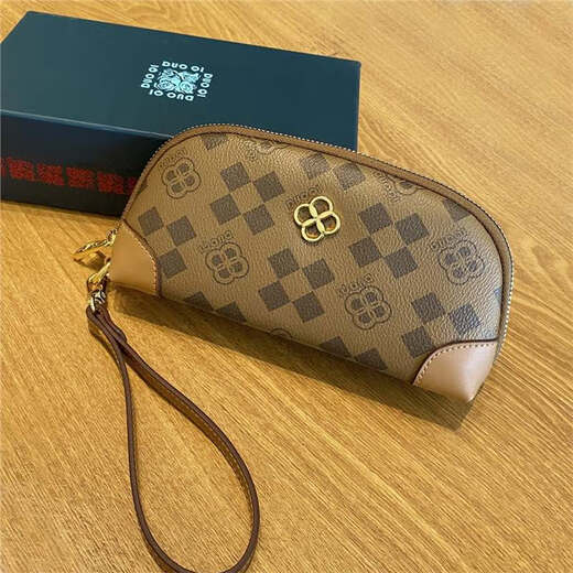 Duoqi Marke Vierblättriges Kleeblatt Geldbörse Neue trendige Mode bedruckte Clutch Damen Handy Münzklammer 156 Gelb