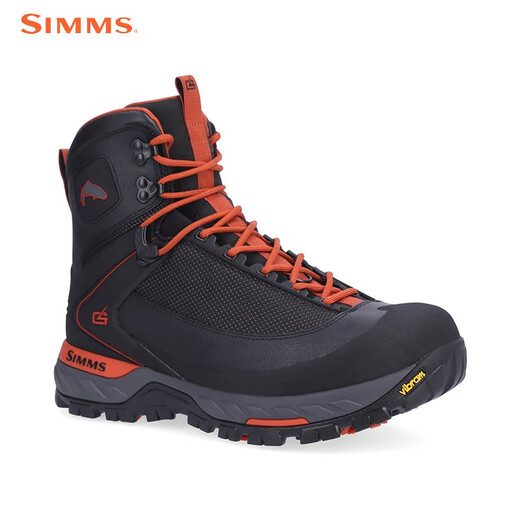 SIMMS wading shoes, professional stream and rock fishing shoes G3/G4-Pro/Challenge non-slip breathable fishing shoes G4-Pro wading shoes, carbon orange (with spikes) 42