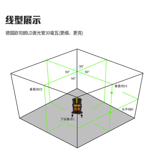Laise laser level indoor 2-line infrared 5-line level 6860 device green light outdoor high-precision 671 strong light thin line Laise 625 five-line standard configuration