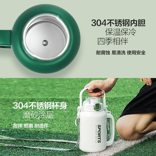 LOCK&LOCK small reservoir small ice bucket thermal insulation kettle outdoor travel large-capacity thermal kettle military training water cup blue - 1350ml