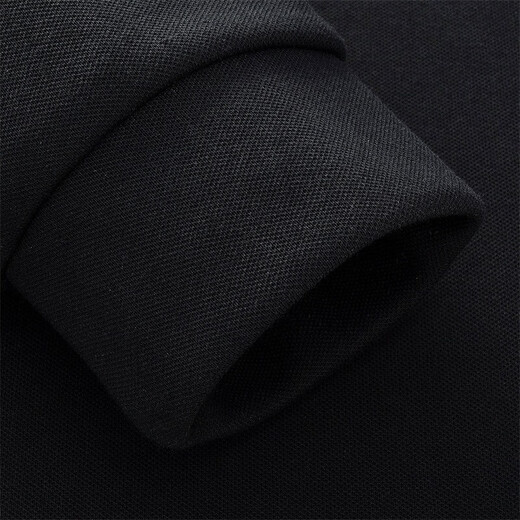 Dances with Wolves, plus velvet, autumn and winter fashionable business commuter logo, versatile men's long-sleeved POLO 001 black 175
