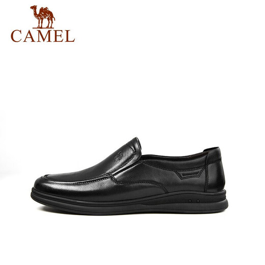 Camel (CAMEL) business casual shoes autumn middle-aged men's soft leather slip-on shoes A132287560-1 black 39