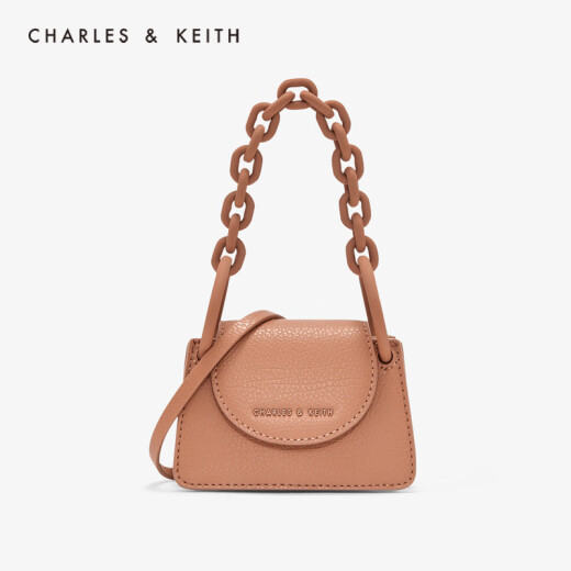 CHARLES/KEITH2021 Spring and Summer CK6-40781119 Bag Women's Bag Retro Chain Flip Mini Coin Shoulder Bag Small Bag BLUSH Blush XXS