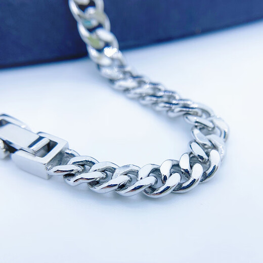 Heye Jewelry Cuban clasp platinum Pt950 bracelet real gold men's platinum men's bracelet men's couple's style gold weight 36.20 grams length 17cm face width 7.5mm