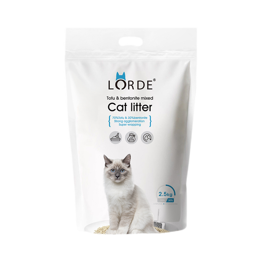 Lorde 6 heavy mixed cat litter tofu bentonite mineral sand deodorizing cat litter kitten supplies can flush the toilet activated carbon mixed sand 7L*3