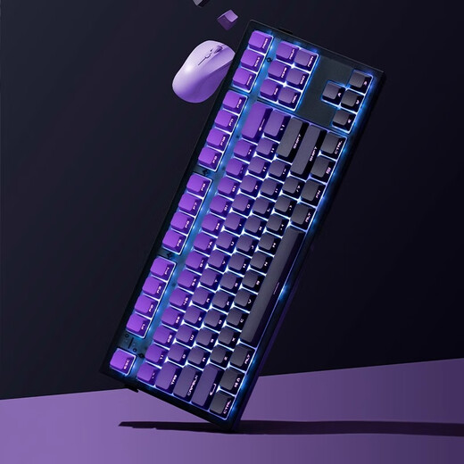 Fu Ling mk870pro BlackBerry side-engraved mechanical keyboard Bluetooth wired wireless customized computer games silent office three-mode Obsidian Pro + Ziqi Donglai MX fast silver axis trigger fast 87 keys