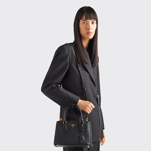 PRADA/Prada Gift Women's Prada Galleria Cow Leather Small Handbag Black
