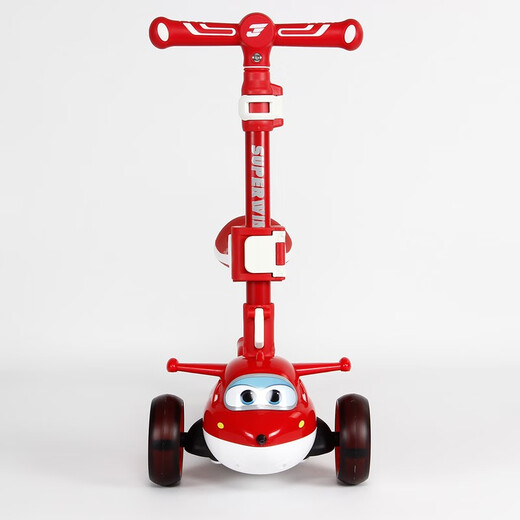 Super Flying Scooter SW-688 Ledi Xiaoai Animation Cartoon Foldable Airplane Head Children's Scooter Ledi Hong [Flash Wheel + Anti-roll + Protective Gear]