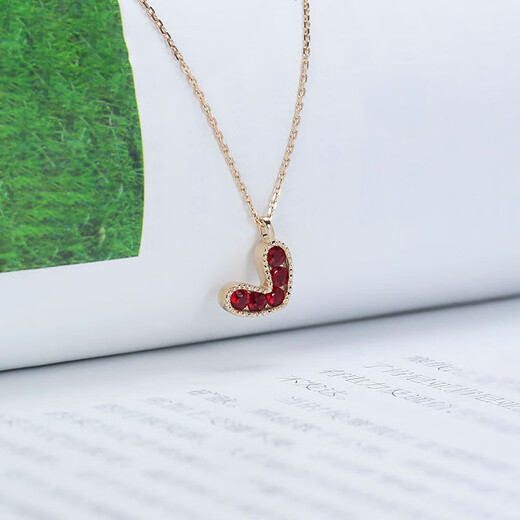 Louis Garni pigeon blood ruby necklace for women 18K rose gold heart-shaped pendant girl heart love small fresh adjustable customization ruby pendant + 18-inch adjustable K gold chain