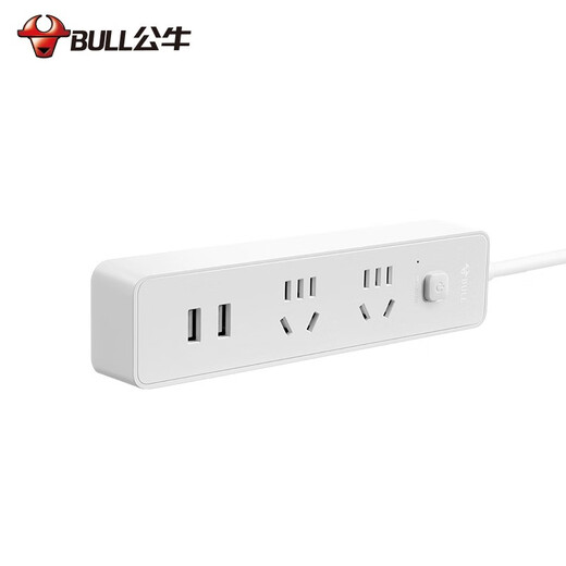 Bull USB socket multi-function mobile phone headset usb fast charging plug board home student dormitory plug strip with line switch drag line board 2USB+2 sockets full length 1.5 meters UUC122