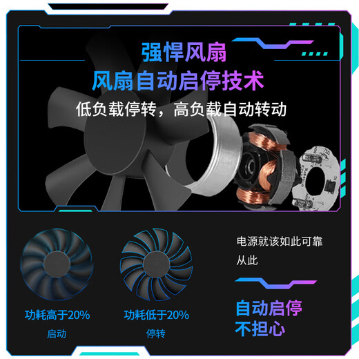 Great Wall Liejin H Series Gold Medal Full Module Desktop Host Desktop Computer Power Supply Leakage Monitoring/Single 12V/Full Voltage/Automatic Start and Stop H6 650W Gold Medal Full Module/Leakage Monitoring