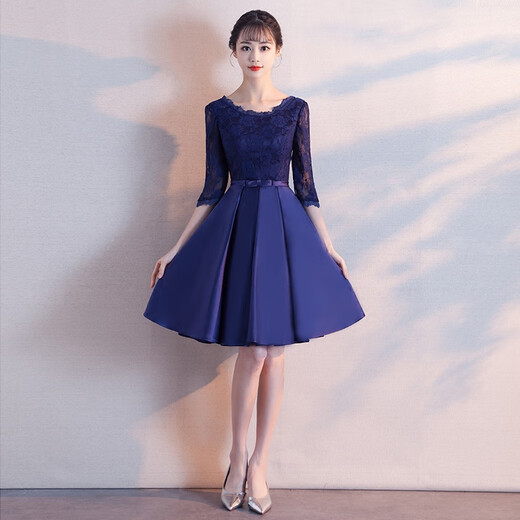 You can wear a cocktail dress at the Timochi annual meeting. Black cocktail dress for evening ladies. Slim and long banquet choir performance dress. Burgundy long S.