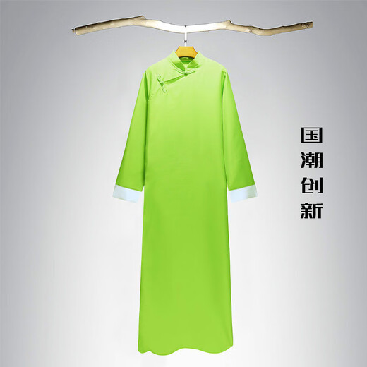 Lei Shixing crosstalk coat clothing men's May 4th youth wear Tang suit long gown robe Chinese style Republic of China student uniform class uniform allegro black 7XL (180 size)