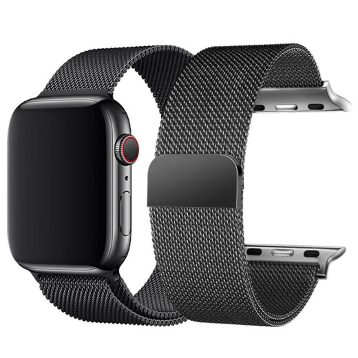 Biaz Apple watch strap applewatch Milanese magnetic buckle strap suitable for iWatchS9/8/Ultra2/7 generation 42/44/45/49mm-BD3 black