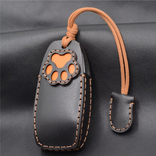 梵之静适用奔驰E300L钥匙套C260/S350/GLB/GLS/GLC/A200级汽车真皮扣包 奔驰-B款经典黑-小怪兽