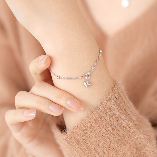 Lukfook Jewelry Platinum 950 Lucky Love Platinum Bracelet Heart-shaped Bracelet Price Approximately 2.88g