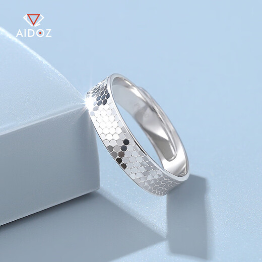 Aido diamond platinum ring for couples, fashionable pt950 platinum honeycomb pair ring for men and women, live ring, female model, weight 3.5-3.7g + free engraving