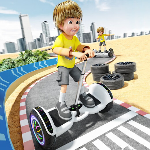 ZOLA electric balance car for children and adults somatosensory car parallel car two-wheel self-balancing 6-12 years old handrail off-road wheel 10-inch off-road flagship blue APP + glare wheel