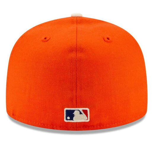 MLB men's and women's baseball caps New Era orange non-adjustable wool hat 59FIFTY visor 4260681 single 7 (suitable for head circumference 55.8cm)