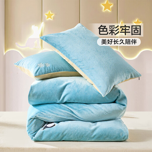 Fuanna children's milk velvet warm quilt cover single piece quilt cover anti-static single student dormitory quilt 1.5 meters bed
