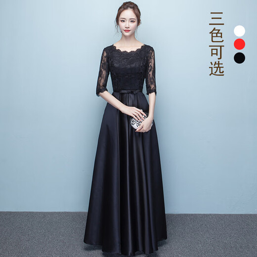 You can wear a cocktail dress at the Timochi annual meeting. Black cocktail dress for evening ladies. Slim and long banquet choir performance dress. Burgundy long S.