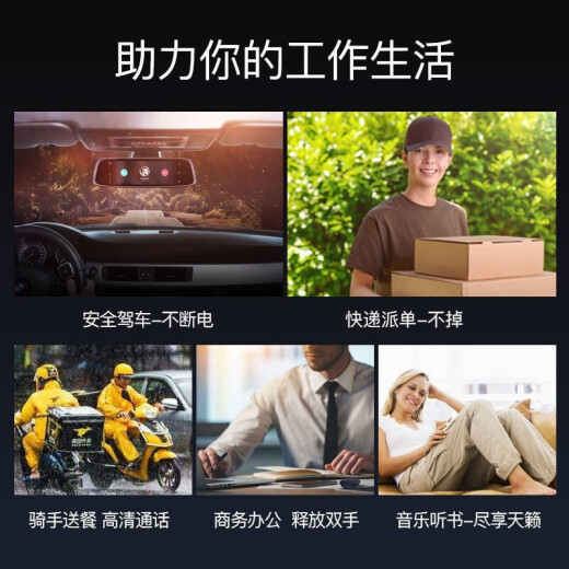 Trendy smart Bluetooth headset, on-ear wireless in-ear, ultra-long standby, one-ear car call, sports and running, waterproof Apple Huawei vivo Xiaomi oppo mobile phone universal [Black] IPX7 waterproof丨Can take a bath and rain丨15 meters connection [One year only replacement without repair]