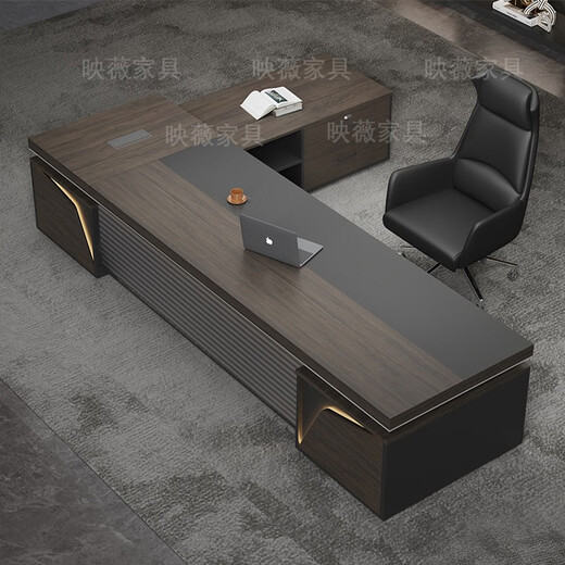 Yingwei boss desk office desk and chair combination office table simple modern high-end manager and president executive desk office furniture 2-meter boss table upgraded version