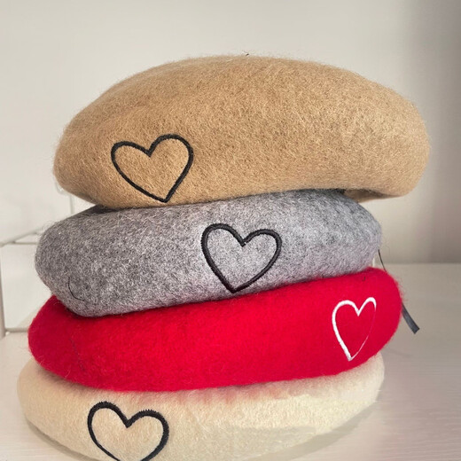 Lishang ins Korean children's hat girls wool beret spring, autumn and winter baby painter hat bud hat fashion red one size fits all 3-8 years old (within head circumference 50-53)