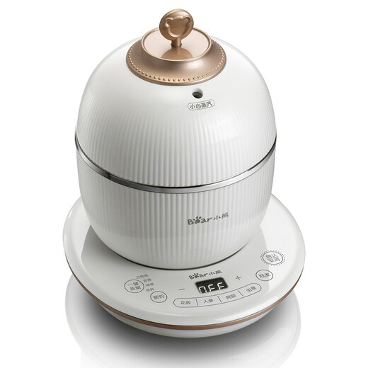 Bear bird's nest stew pot, water-proof stew pot, special stew pot for stewing bird's nest fish maw, ceramic inner pot, soup making health pot, electric stew pot, practical gift for girlfriend during Mid-Autumn Festival DDZ-C06A1, constant temperature foaming 0.6L