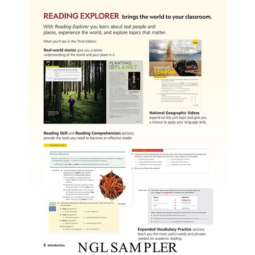 新版Reading explorer 第三版国内版 阅读探索者 入门级 学生书+在线学习账号 国家地理英语教材 中小学英语教材学生书 英语阅读专项训练