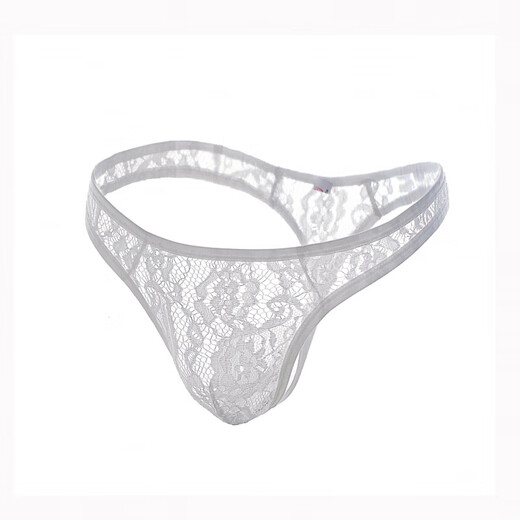 Zi Jiafu sexy underwear men's sexy underwear lace transparent thong men's sexy underwear small underwear black XL