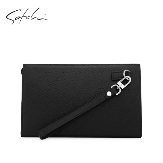 Satchi Men's Fashionable Leather Business Bag Capeta de la cabeza para hombres Caquero de vaca Bague de sobre de gran capacidad NUEVO Producto Producto Mano de pulsera Bolsa Negro Negro