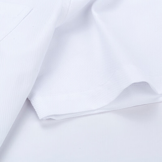 ROMON shirt men's business casual formal wear men's solid color lapel short-sleeved professional workwear shirt 201 oblique short white 41