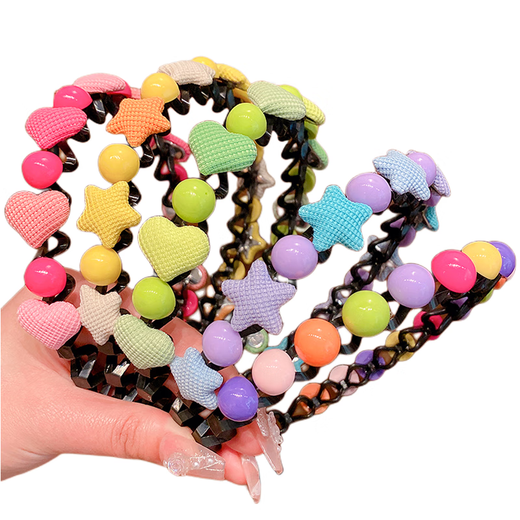 Ililuo children's broken hair headband princess little girl toothed candy color Kuromi headband girls cute baby hair accessories candy rainbow headband random 3 pieces