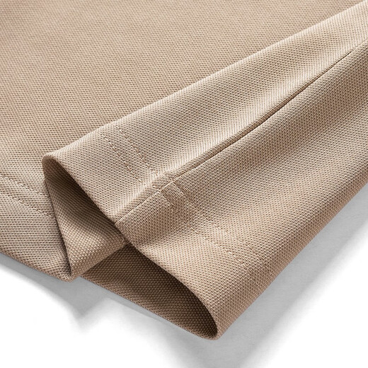 
Seven Wolf Short Sleeve T-shirt Men's Summer Mulberry Silk Polo Base Shirt Men's Cool 5A Antibacterial Lapel Short T Men's Top 701 Khaki-Tensi Fabric 175/92A/XL