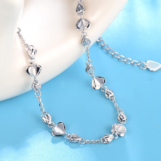 Farcoko brand platinum heart-to-heart bracelet for women PT950 jewelry for girlfriend and wife birthday and Valentine's Day gift PT950 heart-to-heart bracelet free engraving