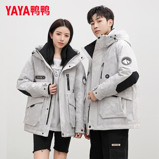 YAYA (YAYA) Wang Yibos Daunenjacke im gleichen Stil für Männer und Frauen, warme Arbeitskleidung für Paare mit Kapuze, kurze Sturmjacke für Männer