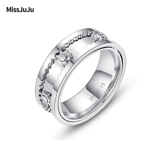 Miss JuJu pt950 platinum ring men's platinum ring domineering personality mechanical gear ring can rotate large ring ring customized 15 yards about 25g according to actual hair, more refunds, less supplements