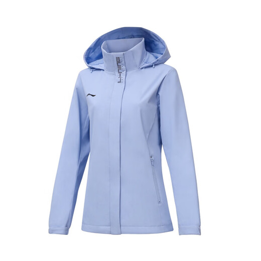 李宁运动风衣23秋季男女情侣团购连帽外套休闲运动服AFDT753/748 女款 雪青紫AFDT748-4 M