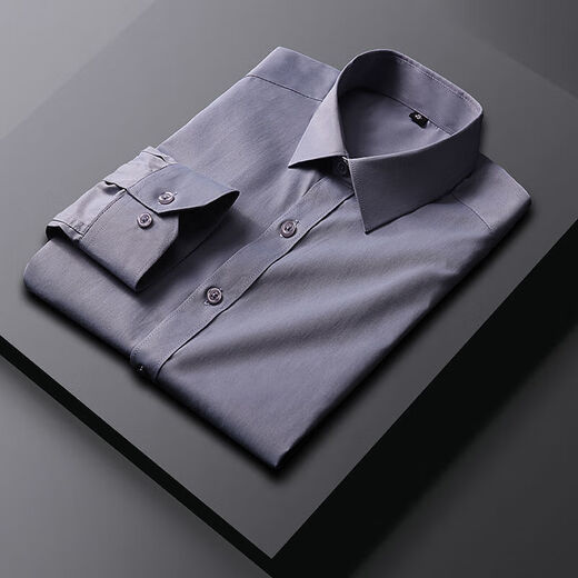 PureUP Spring and Autumn Men's Long Sleeve Solid Color Business Iron-free Shirt Trendy Slim and Light Luxury New Product 829 White Elastic Anti-Wrinkle Non-Iron-Free 3XL Recommended 150-160Jin [Jin equals 0.5 kg]