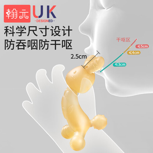 Hanyuan Teether Baby Teething Stick Oral Period 0-3-6 Months and Over Bite Silicone Toy Baby Anti-eating Hand Artifact Rabbit Powder + Box