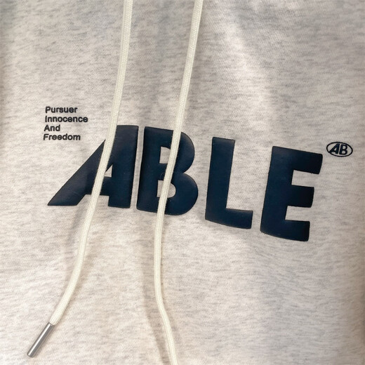 Nasawassup American retro casual hooded sweatshirt for men and women in autumn and winter loose oversize couple versatile coat light gray 6197 winter plus velvet L recommended 110-130Jin Jin equals 0.5 kg