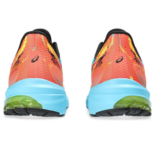 Мужская обувь Asics, спортивная обувь, амортизационная поглощение, модная печать, удобные кроссовки, ходьба, фитнеса, мягкий и не скользящий новый стиль 1011B826 Живой желтый/ярко-розовый 7 = 40 размеров