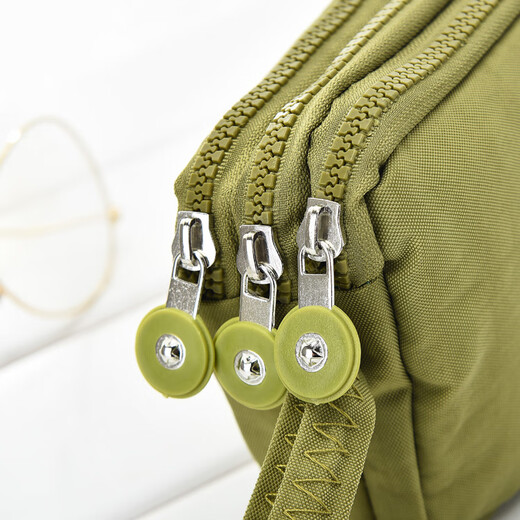 SHU GUO ER women's coin mobile phone bag three-layer zipper short mobile phone bag large horizontal hand coin purse maroon