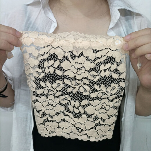 Wen Nian bra wrap, anti-exposure artifact, tube top for women, summer lace bra wrap, plus size, one piece base, rose white, one size fits all