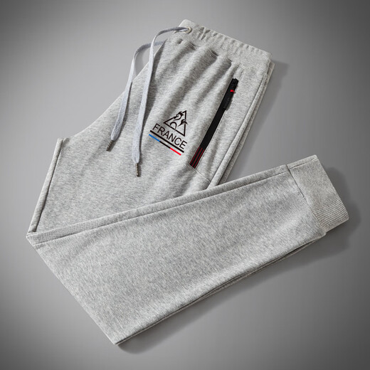 Le coq sportif French big cock sports casual pants spring, autumn and winter new fashion versatile drawstring leg waffle pants black straight red blue triangle white small label L recommended 120-140Jin Jin equals 0.5 kg